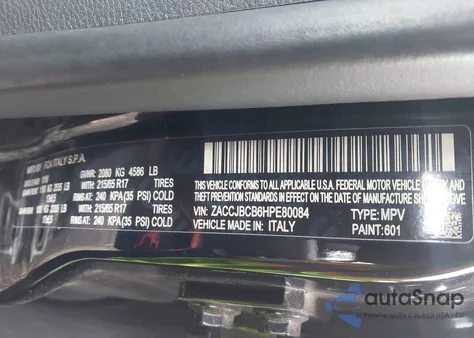 2017 Jeep Renegade Trailhawk 4X4 from USA, damaged, VIN ZACCJBCB6HPE80084